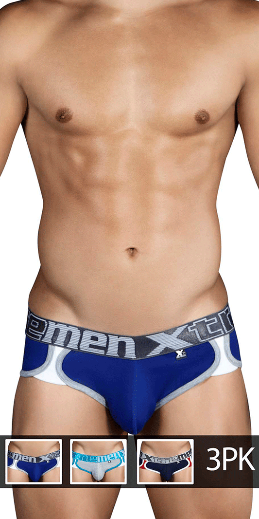 Xtremen 91014-3 3pk Slips Bleu-gris-bleu