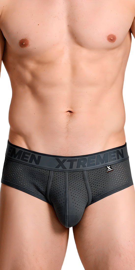 Xtremen 91250 Xtremen Athletic Performance Mesh Briefs Gray