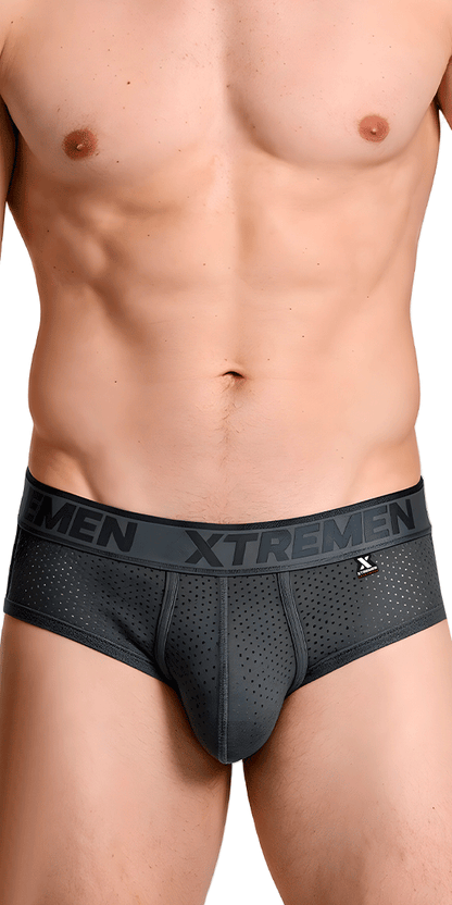 Xtremen 91250 Xtremen Athletic Performance Mesh Briefs Gray
