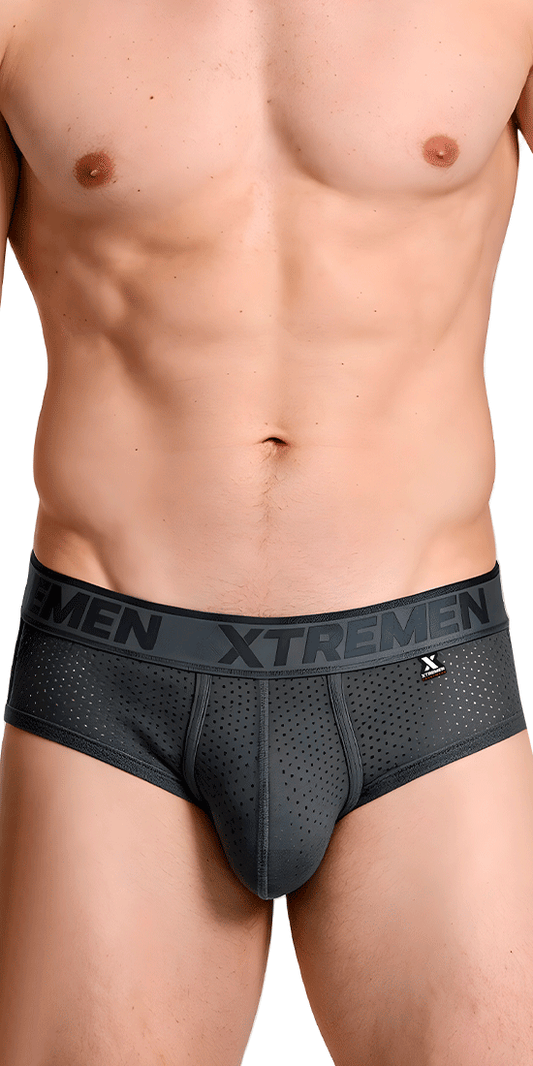 Xtremen 91250 Xtremen Athletic Performance Mesh Briefs Gray
