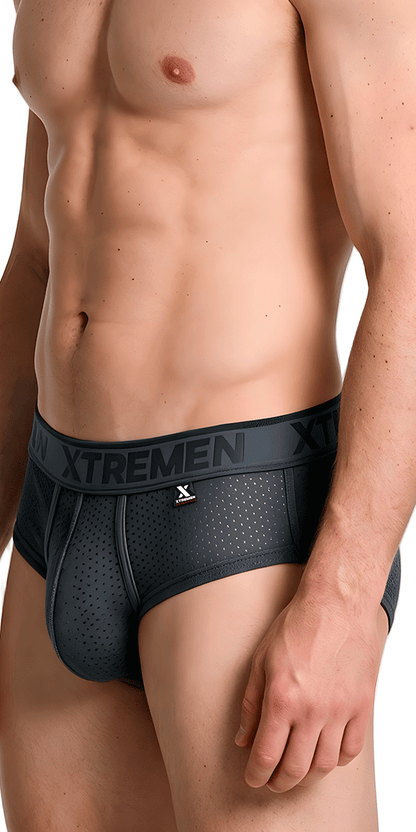 Xtremen 91250 Xtremen Athletic Performance Mesh Briefs Gray