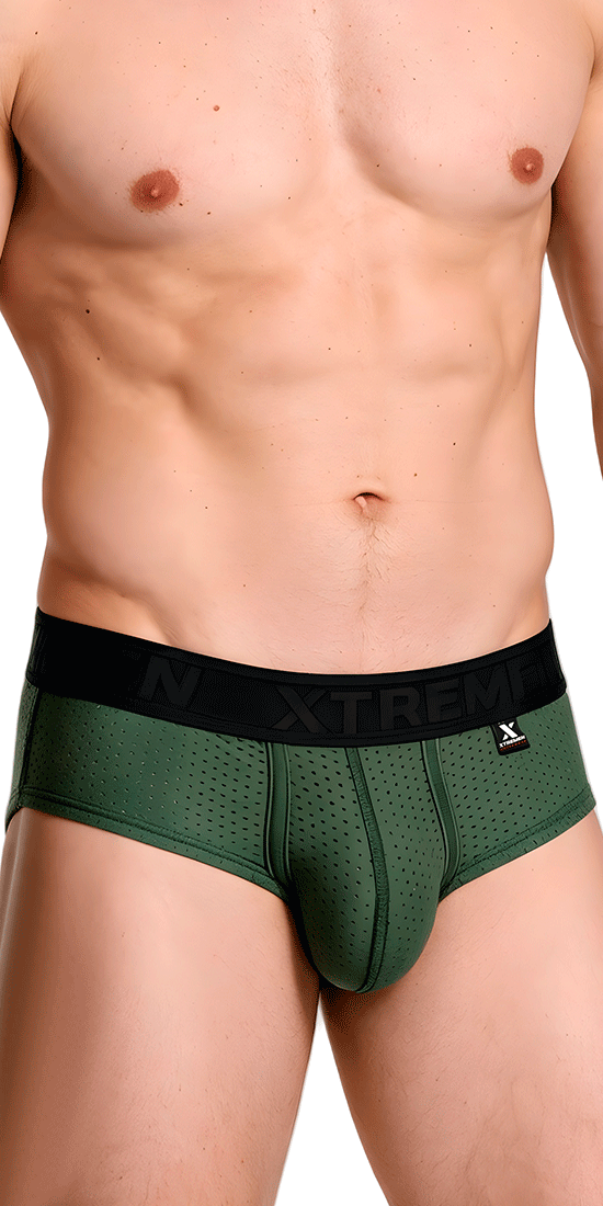 Xtremen 91250 Xtremen Athletic Performance Mesh Briefs Military Green