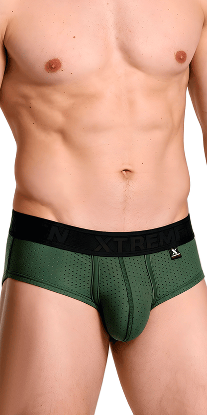 Xtremen 91250 Xtremen Athletic Performance Mesh Briefs Military Green
