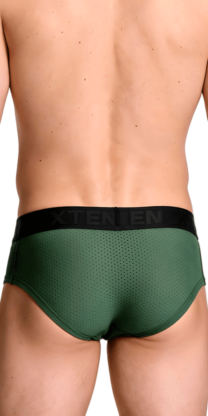 Xtremen 91250 Xtremen Athletic Performance Mesh Briefs Military Green