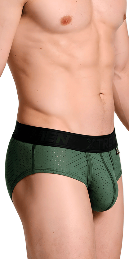 Xtremen 91250 Xtremen Athletic Performance Mesh Briefs Military Green