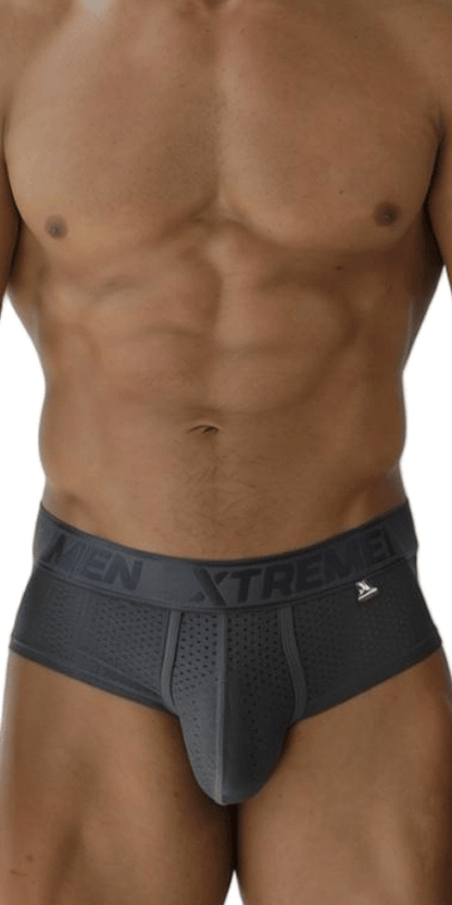Xtremen 91250 Xtremen Athletic Performance Mesh Briefs Gray