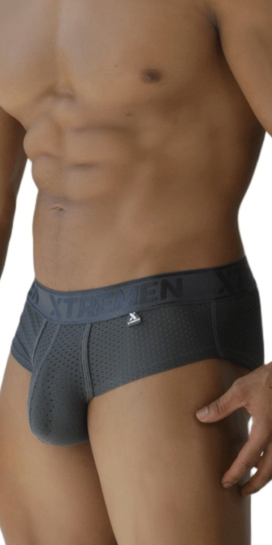 Xtremen 91250 Xtremen Athletic Performance Mesh Briefs Gray