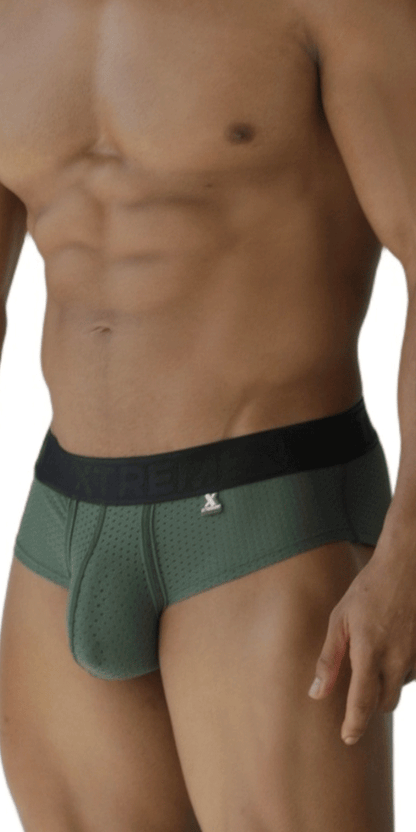 Xtremen 91250 Xtremen Athletic Performance Mesh Briefs Military Green