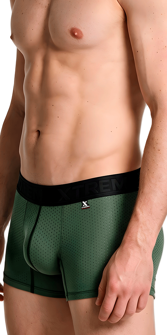 Xtremen 91251 Xtremen Micro-perforated Boxer Briefs Military Green