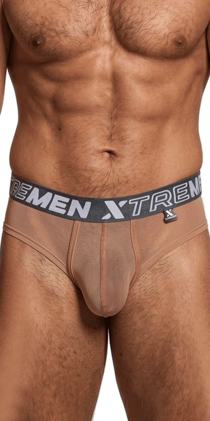 Xtremen 91262 Microfiber Mesh Briefs Brown
