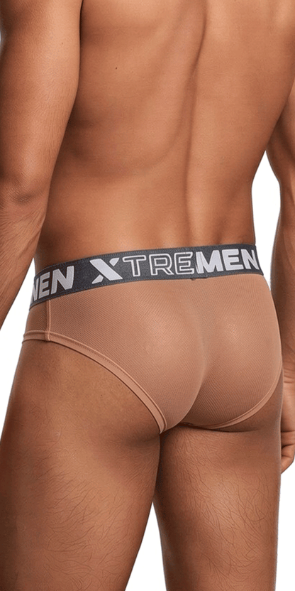 Xtremen 91262 Microfiber Mesh Briefs Brown