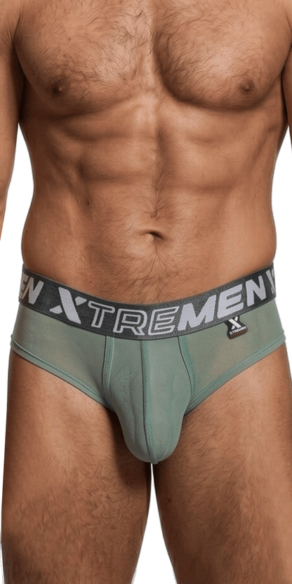 Xtremen 91262 Microfiber Mesh Briefs Green