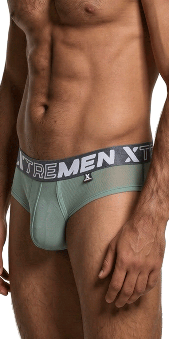 Xtremen 91262 Microfiber Mesh Briefs Green