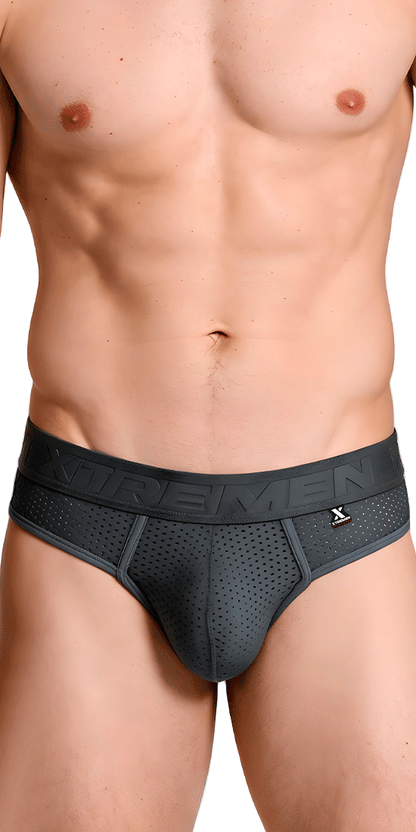 Xtremen 91268 Elite Athletic Micro-perforated Performance Thongs Gray
