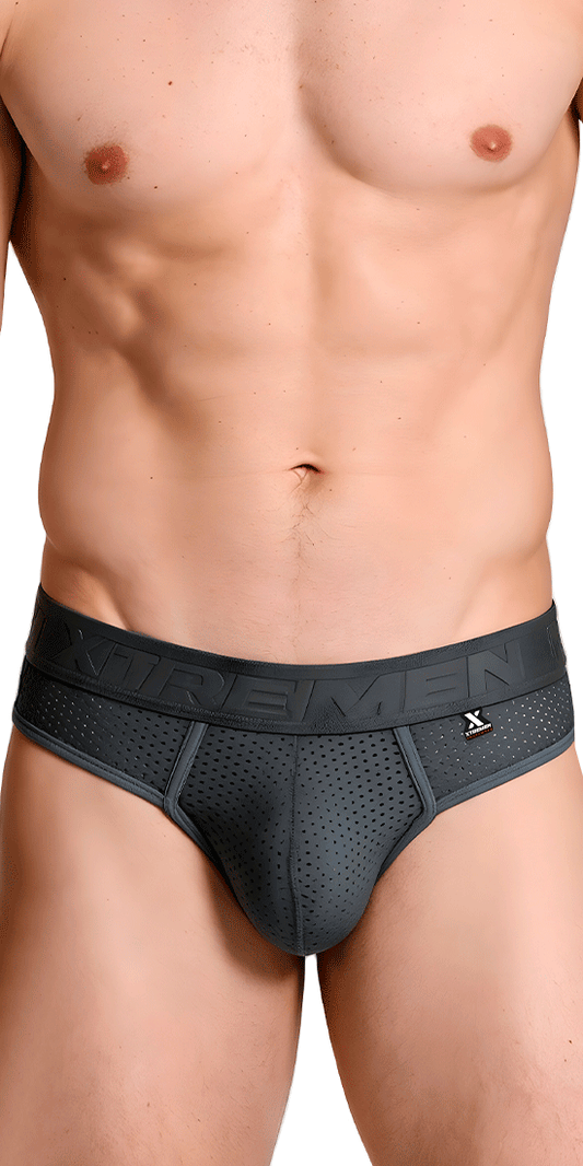 Xtremen 91268 Elite Athletic Micro-perforated Performance Thongs Gray