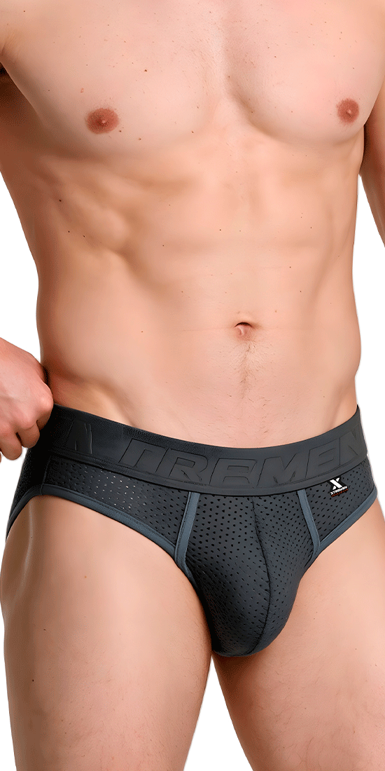 Xtremen 91268 Elite Athletic Micro-perforated Performance Thongs Gray