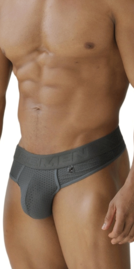 Xtremen 91268 Elite Athletic Micro-perforated Performance Thongs Gray