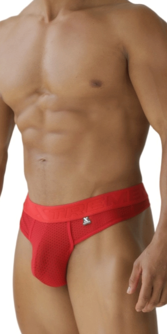 Xtremen 91268 Elite Athletic Micro-perforated Performance Thongs Red