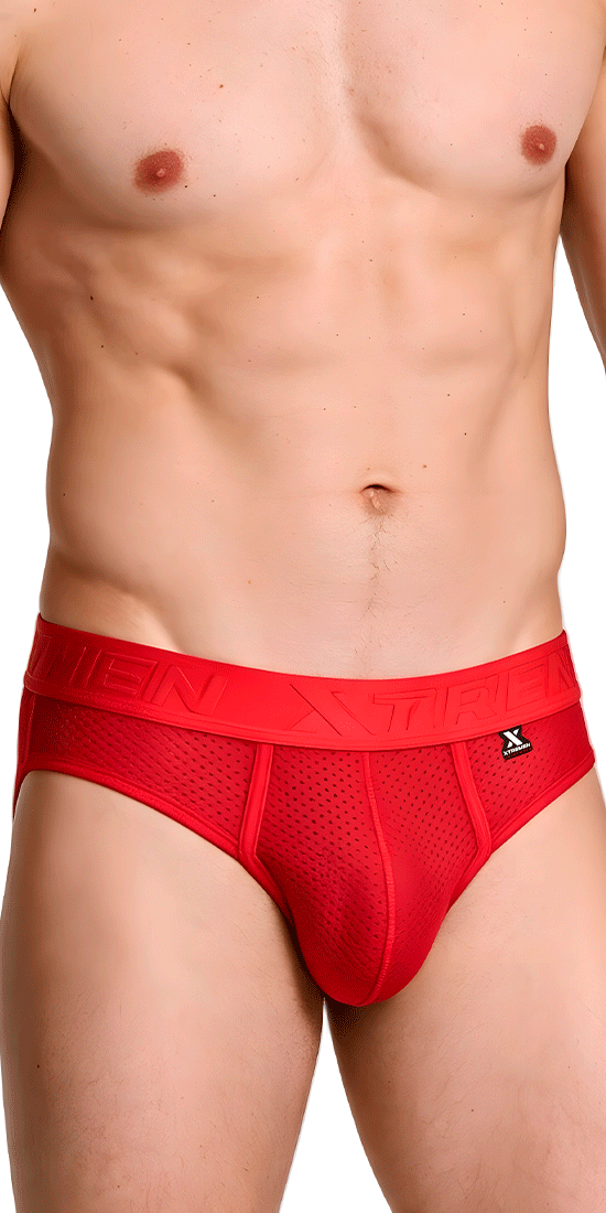 Xtremen 91268 Elite Athletic Micro-perforated Performance Thongs Red