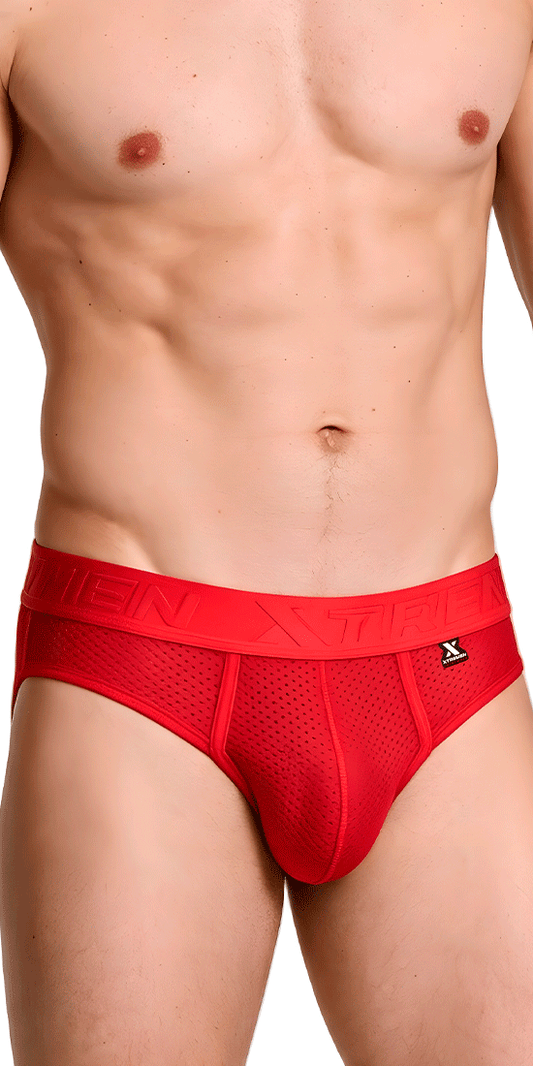 Xtremen 91268 Elite Athletic Micro-perforated Performance Thongs Red