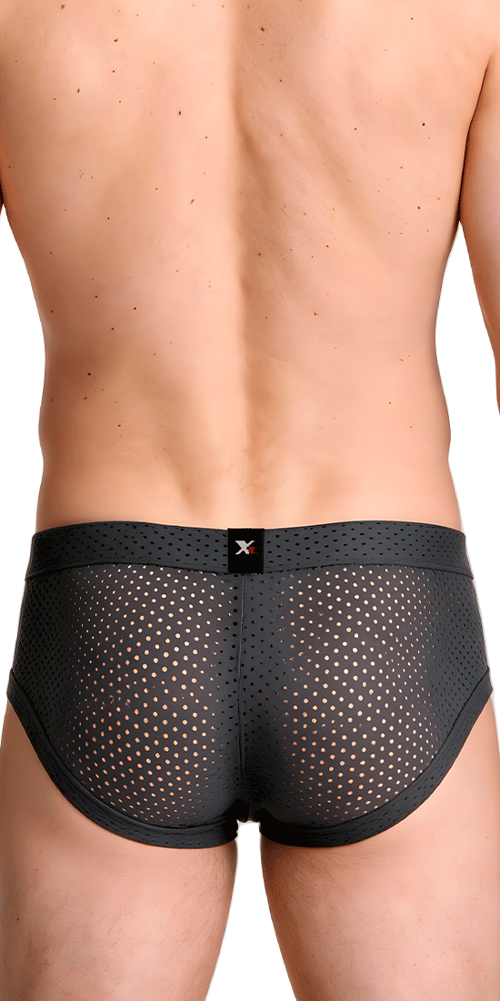 Xtremen 91269 Sleek V-cut Performance Mesh Briefs Gray