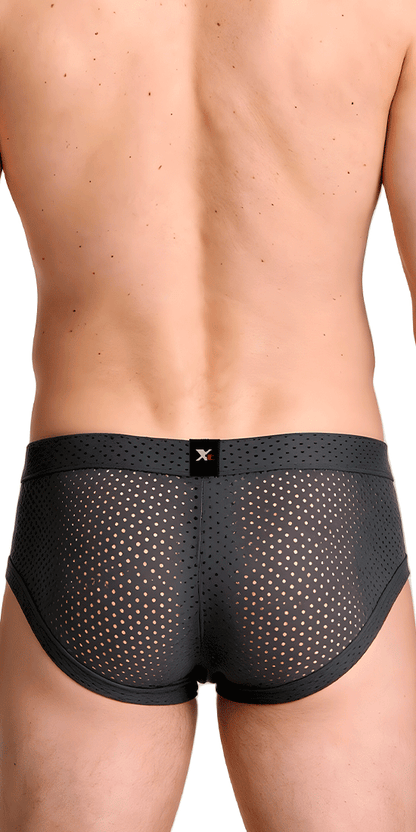 Xtremen 91269 Sleek V-cut Performance Mesh Briefs Gray