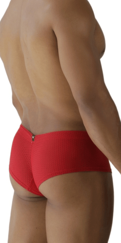 Xtremen 91269 Sleek V-cut Performance Mesh Briefs Red