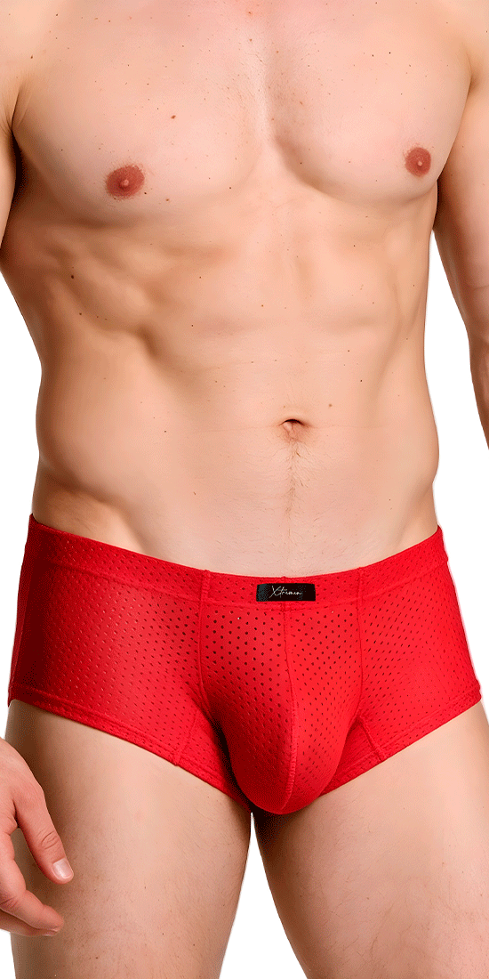 Xtremen 91269 Sleek V-cut Performance Mesh Briefs Red