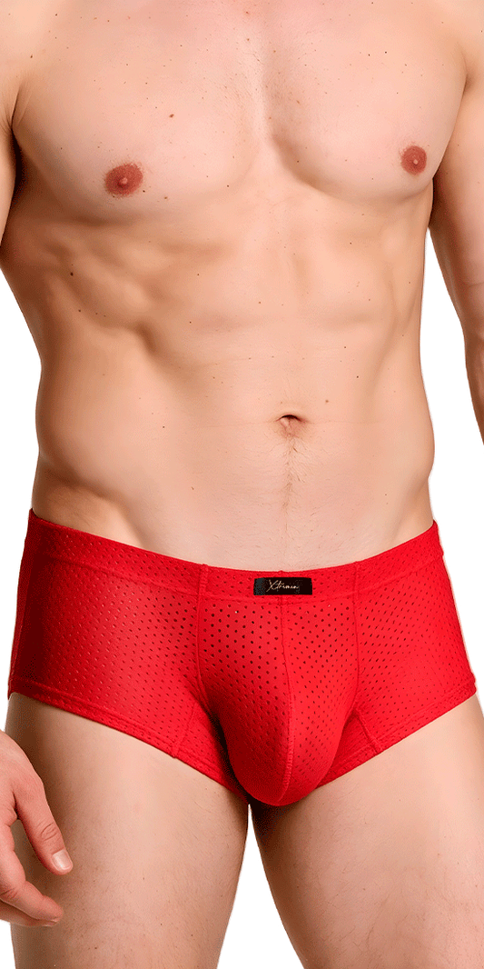 Xtremen 91269 Sleek V-cut Performance Mesh Briefs Red