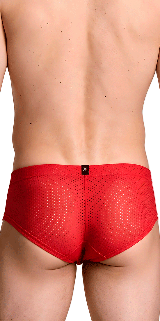 Xtremen 91269 Sleek V-cut Performance Mesh Briefs Red