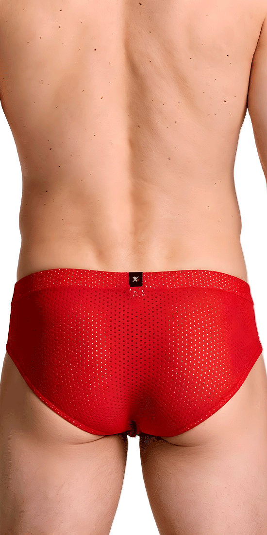 Xtremen 91270 Sleek Low-rise Perforated Briefs Red