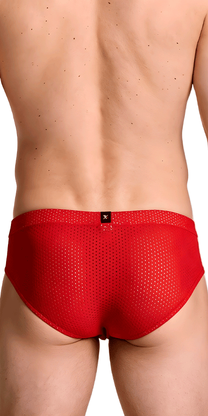 Xtremen 91270 Sleek Low-rise Perforated Briefs Red