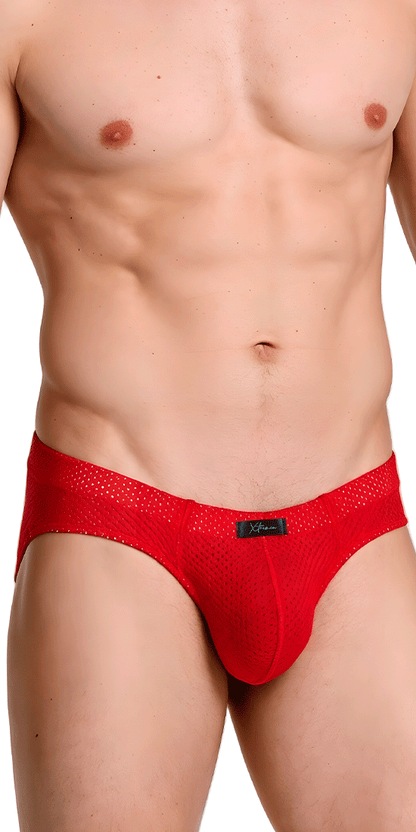 Xtremen 91270 Sleek Low-rise Perforated Briefs Red