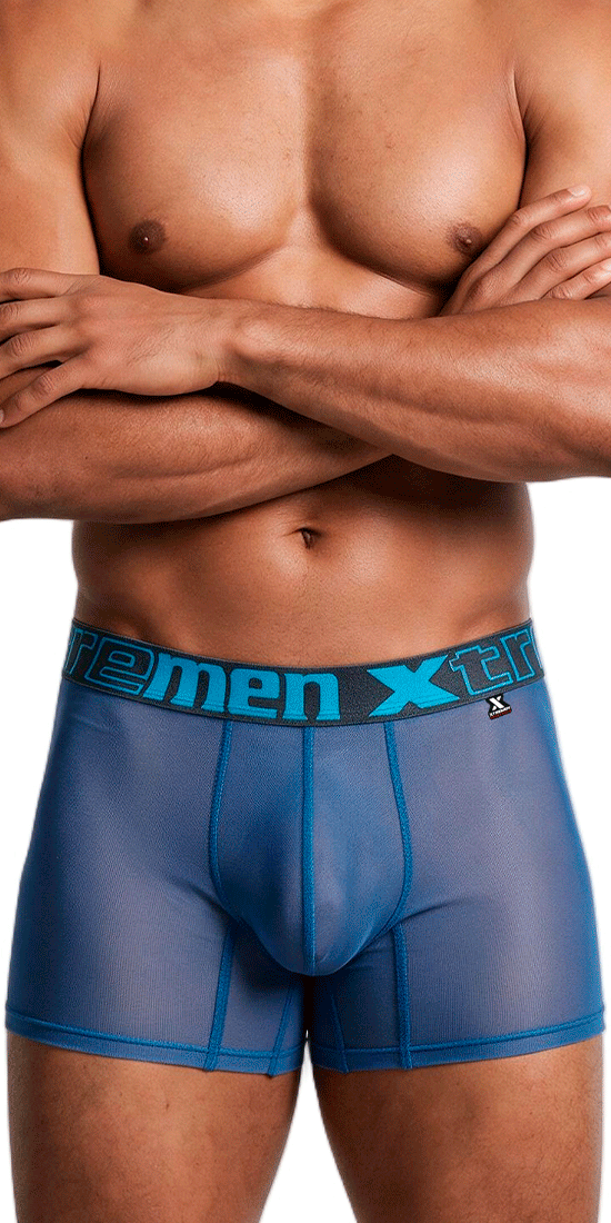 Xtremen 91277 Microfiber Mesh Boxer Briefs Blue