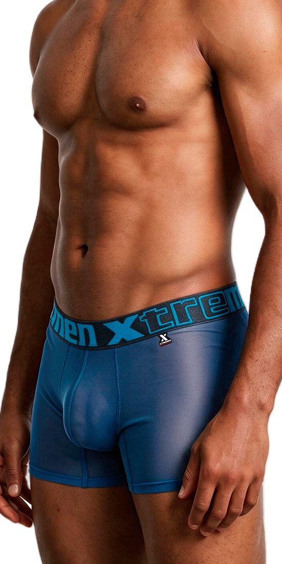Xtremen 91277 Microfiber Mesh Boxer Briefs Blue