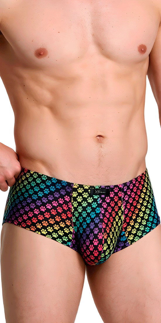 Xtremen 91283 Ultimate Low-rise Rainbow Printed Briefs Paw Print