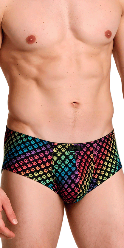 Xtremen 91283 Ultimate Low-rise Rainbow Printed Briefs Paw Print