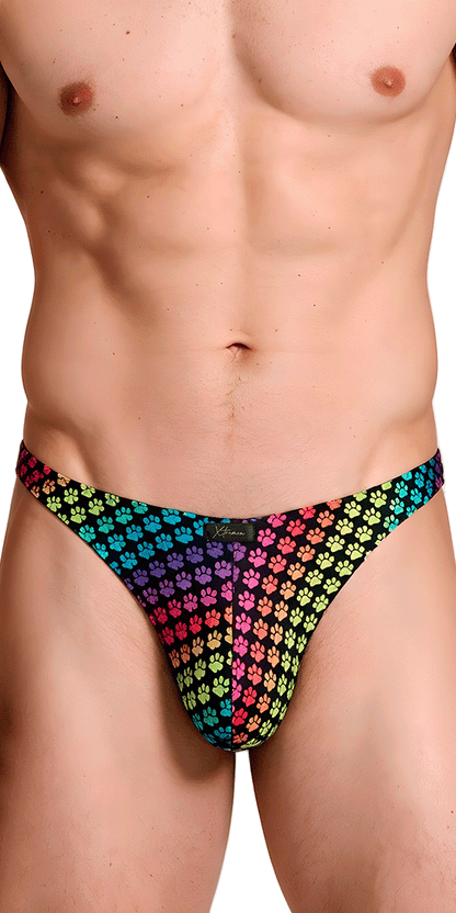 Xtremen 91284 Ultimate Rainbow Expression Men's Thong Paw Print