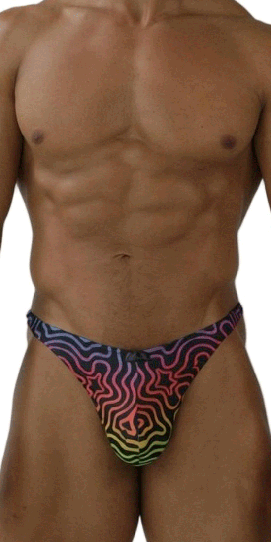 Xtremen 91284 Ultimate Rainbow Expression Men's Thong Labyrinth