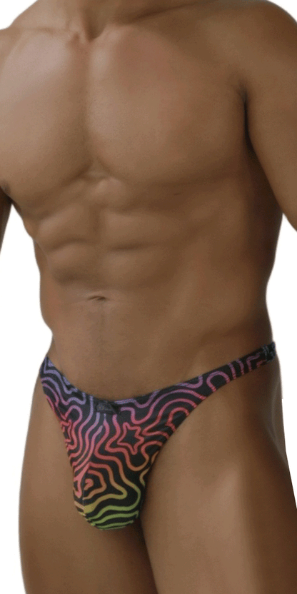 Xtremen 91284 Ultimate Rainbow Expression Men's Thong Labyrinth