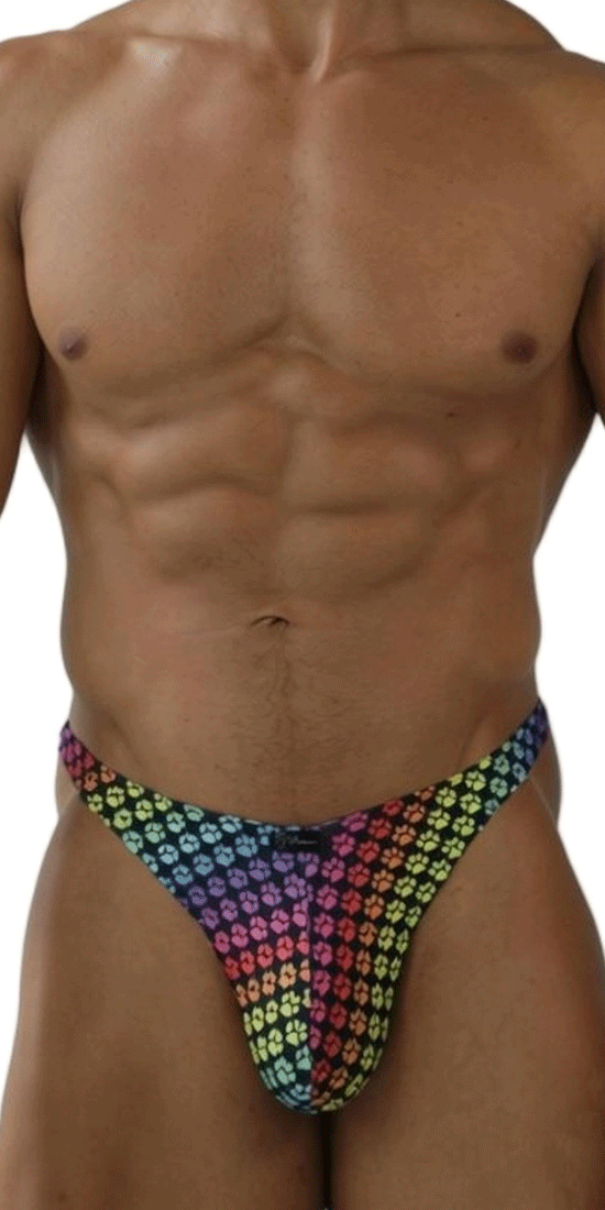 Xtremen 91284 Ultimate Rainbow Expression Men's Thong Paw Print