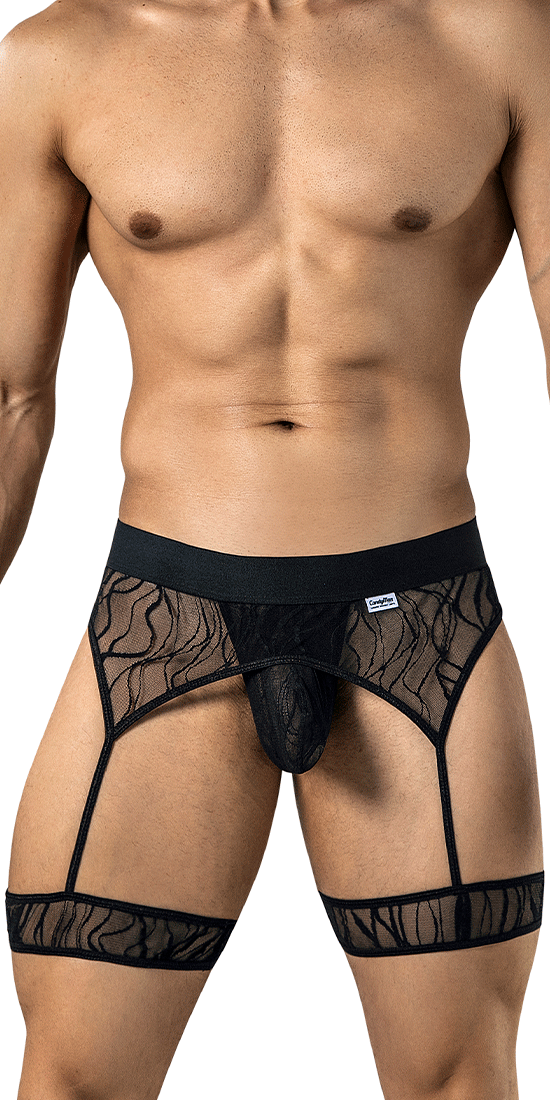Candyman 95014 Garter Thongs Black