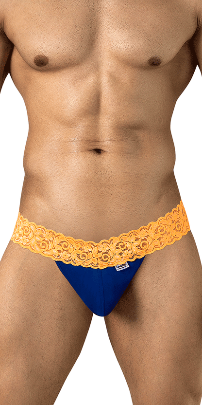 Candyman 95015 Lace Thongs Blue-hot Orange