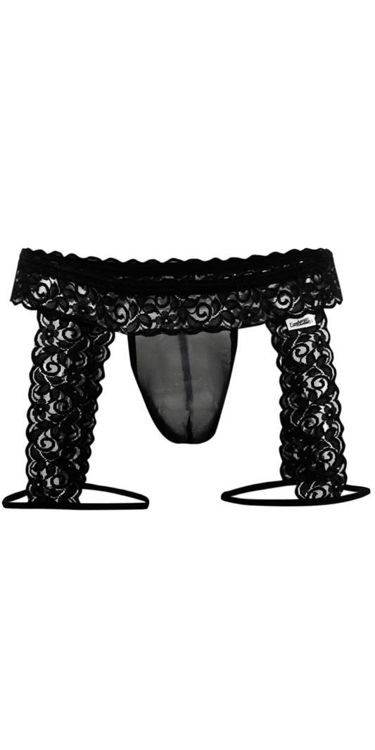 Candyman 99369x Lace Thongs  Black
