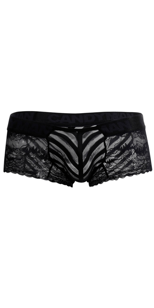 Candyman 99393x Lace-mesh Trunks Black