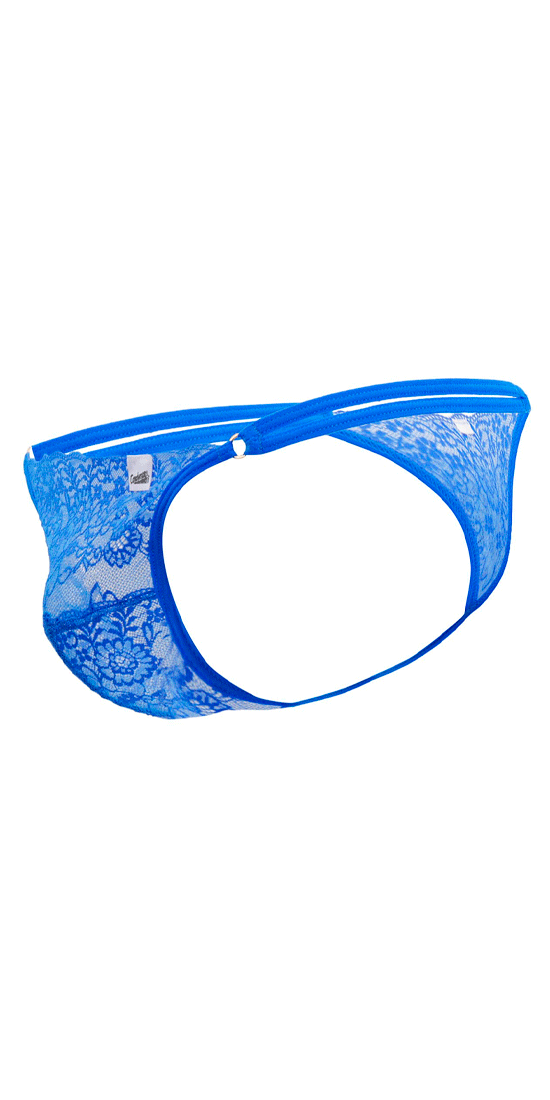 Candyman 99421x Lace G-string Thongs Royal Blue