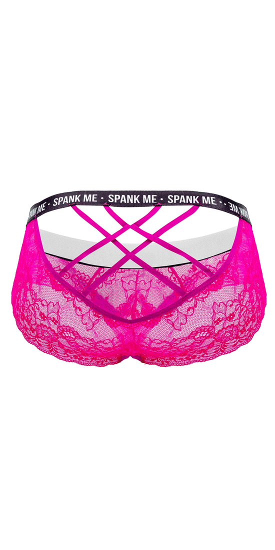 Candyman 99615x Spank Me Lace Briefs Pink