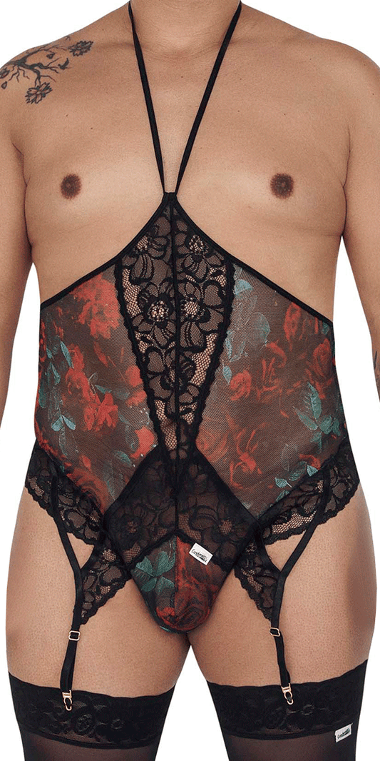 Candyman 99661x Lace Bodysuit Black-print