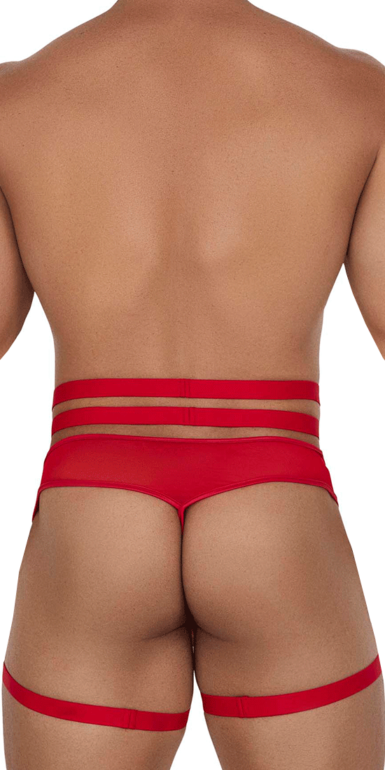 Candyman 99677 Garter Thongs Two Piece Set Red
