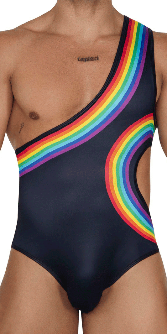 Candyman 99702 Rainbow Bodysuit Black